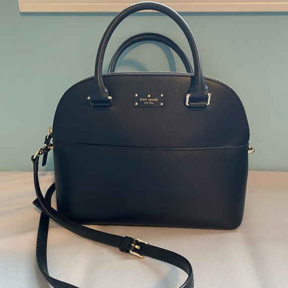 Kate Spade Black Leather Top Handle Purse - Picture 1 of 4